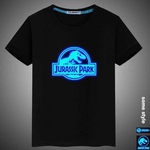 T-shirt da uomo Summer Luminous Jurassic Period Park Stampe Casual Kids Girls Boys T-shirt in cotone Tops Tees Uomo Donna Family Tshirt Z230706