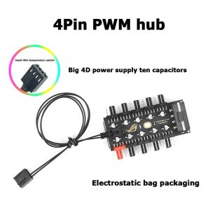 1 to 10 4 Pin PWM Cooler Fan HUB Splitter Extension 12V SATA Power Large 4D port Supply PC Speed Controller Adapter