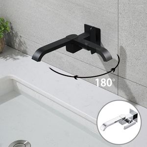 Rubinetti per lavabo da bagno Rubinetto Lavabo in ottone massiccio Sinlge Acqua fredda Rubinetto esterno Rubinetto girevole Rubinetto a parete Cromo Nero