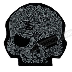 Cool Skull Flower Silver Motorcycle Patches For Vest Jacket Embroidery Punk Biker Patch DIY Cloth Patch Applique Badge Shippi316e