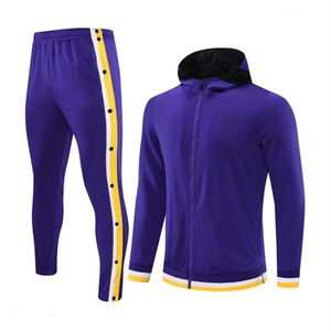 Pants Adult Basketball Tracksuit Debut Zip Hooded Jackets Side Buttons Pants Basketball Training Suit Athletics Running Coat Trousers