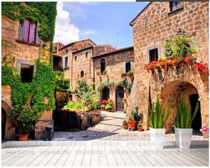 Wallpapers Custom Natural Wallcoverings Picturesque Corner Of A Quaint Hill Town In Italy For Tv Sofa Living Room Bedroom Back Wall Paper