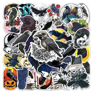 50pcs Crow Stickers Paket su geçirmez vinil çıkartmalar rasgele olmayan araba bisikleti bagaj dizüstü bilgisayar kaykay scrapbook su şişesi dekal