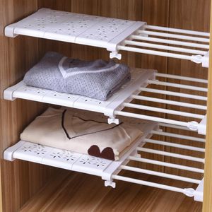 Tende Regolabili Guardaroba Armadio Organizzatore Vestiti Stoccaggio Shees per Cucina Bagno Supporti telescopici Mensola Scaffali a parete