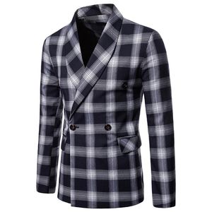 2019 New Mens Paild Blazers 3 Colors England Style Slim Fit Lapel Neck Casual Suit Tops Plus Size M - 4XL313y