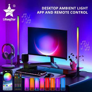 Luzes Barra LED RGB Captação Ritmo Noite Música Bluetooth APP Controle remoto Mesa de cabeceira Jogo de computador TV Ambiente Luz HKD230704