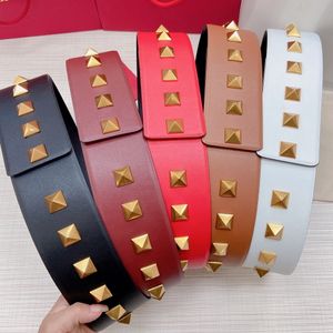 Valentlno Big Leather Belt 7 см. Дизайнер для мужчин женский ремень 5A Официальная копия пользовательской длины T0P TACLSIN