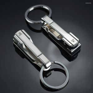 Keychains Waist Belt Buckle Stainless Steel Keychain Men Key Ring Gift