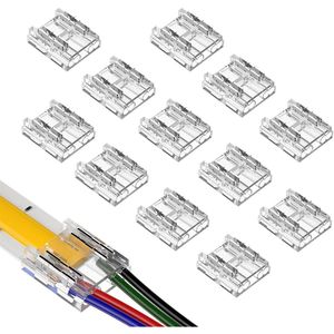 5V 12V 24V LED-strip-kontakter 4-stifts 10 mm transparenta, oanslutna remskabelkontakter Lång 22AWG-förlängningskabel