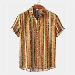 Camisetas masculinas masculas listradas camisetas de praia listradas da praia Hawaiian Brand Summer Casual Button Down Down Aloha Férias de férias Roupas 230703