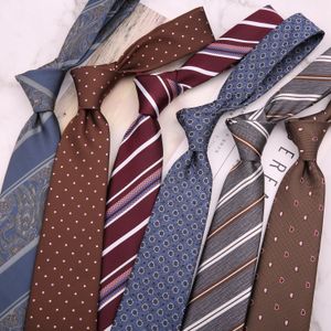 TIE Clips 8cm İngiliz tarzı Jacquard Dokuma Çizgili Çiçek Dot Polyester Kravat Erkek Kadın Düğün İşi 230704