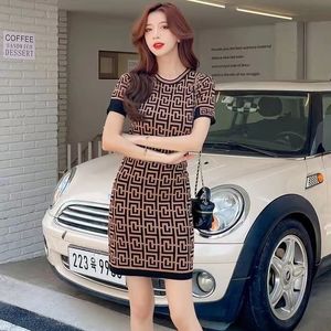 Women Casual Dresses designer for woman summer Classic vintage Knit Dress Fashion clothes full letter Luxurious senior short sleeves Long sleeve