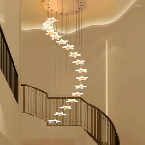 シャンデリア現代 LED 屋内照明ペンダントダイニングルームバー階段 Lustres 装飾ランプ器具 AC85-265V