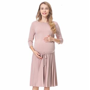 Skirts 2023 Maternity Knit Pregnant's Knitted Skirt Classic Black Dress Elastic Waist Great Quality 230703