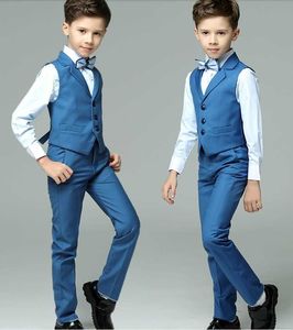 Suits Prens Boys Düğün Takım Çocuk Vest Gömlek Pantolon Bowtie 4pcs Fotoğraf Takım Çocuk Doğum Günü Töreni Kostüm Genç Okulu Sethkd230704