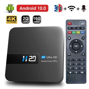 Set Top Box H20 Smart Android TV Box Android 10.0 2GB 16GB 4K HD Voice Assistant TV Box Android 10.0 3D Play Store Top Smart Android TV Box 230703
