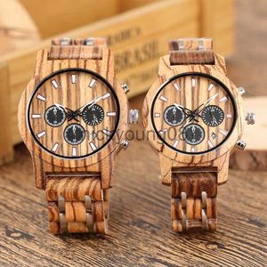 Wristwatches Mens Wooden Date Display Casual Men Luxury Wood Chronograph Sport Military Quartz es in Wood Gifts for Lovers 0703