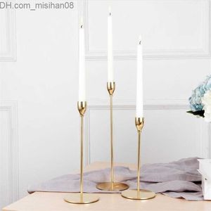 Candle Holders European Style Metal Candle Holders Simple Wedding Decoration Bar Party Living Room Decor Home Table Candlestick Z230704