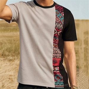 Män s spårsräder vintage randiga t skjortor sommar kort ärm tee skjortor mode casual harajuku toppar män streetwears manliga kläder 230703