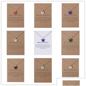 Pendant Necklaces Bk Price Womens Acrylic Butterfly Sexy Clavicle Rope Chain Jewelry Lady Necklace With Gold White Card Drop Deliver Dhgzo