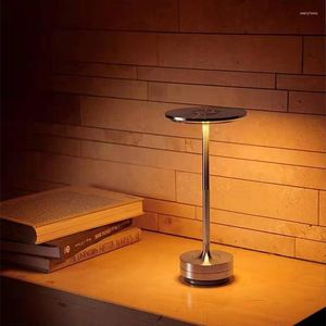 Table Lamps Retro Lamp Simple Guest Restaurant Clear Bar Small Night Light Dimming Atmosphere Portable Charging Touch Desk