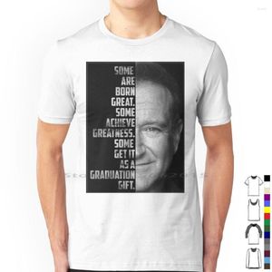 Men's T Shirts Robin Williams Text Portrait Shirt Cotton Celeb Actor Comedian
