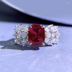 Cluster Rings 2023 S925 Silver Pigeon Blood Red 7 9 Angel Wing Ring Women's Fashion And Versatile Jewelry
