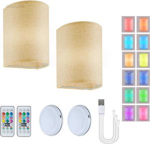 Luci notturne 16 colori Ricaricabili Sconce Lampade da parete moderne minimaliste senza fili Soggiorno Camera da letto Comodino Corridoio Illuminazione decorazione HKD230704