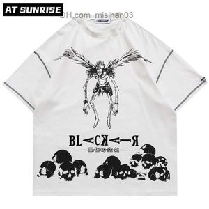 Camisetas Masculinas Hip Hop Streetwear Harajuku T Shirt Japonês Death Note Print T-Shirt Men Summer Short Sleeve T-Shirt Cotton Tops Solto Tee Z230704