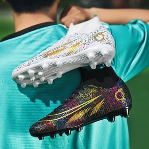 Athletic Outdoor Men High Top Sock Soccer Shoes Long Spike FG/TF Football Boots Anti-Slip Outdoor Training Ankle Cleats Soccer Sneakers 230704