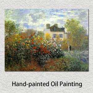 Famous Painting the Garden of Claude Monet at Argenteuil Artwork Impressionist Art Handmade Gift for New House Room Wall Decor