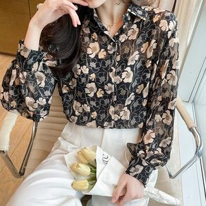 Frauen Blusen Koreanische Mode Damen Shirts Casual Frauen Tops Weibliche Frau Button Up Gedruckt Hemd Mädchen Langarm Bluse BVy6045