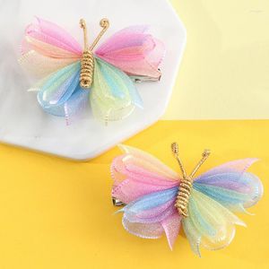 Accessori per capelli 2023 Fashion Handmade Mesh Farfalla Forcine per bambini Clip per ragazze Hairgrip Barrette Cheveux