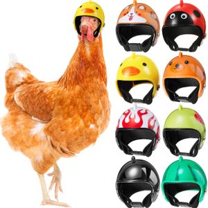 Capacete de cabeça de segurança de frango para proteção de pica-pau de galinha engraçado capa de cabeça de papagaio chapéu de pássaro acessórios para a cabeça de pequenos animais fantasias acessórios para galinhas galos periquito