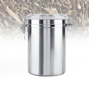 Garrafas de armazenamento 1062 ML Recipientes para alimentos Ferramenta de cozinha em casa Tamanho do lanche 4 Garrafas de café seladas Tanque de prata