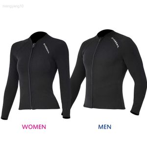 Wetsuits Drysuits 2mm Neopren Erkek Kadınlar ön fermuarlı wetsuits ile üst dalış ceket uzun kollu wetsuit şnorkel süpü dalış sörf hkd230704