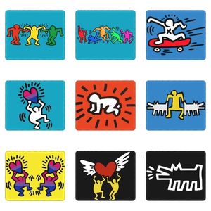 Mouse Pads Wrist Rests Hand Rests Haring Abstract Dance Gamer Mouse Mat Non-Slip Rubber Lockedge Mousepad Desktop Keith Geometric Graffiti Art Mouse Pads 230704