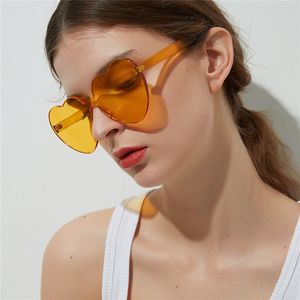 Sonnenbrillenfassungen 2023 Candy Farbe Herzform Ozean Persönlichkeit Brille Sonnenbrille 230704