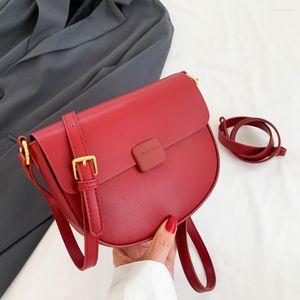 Abendtaschen Kleine Schulter für Frauen PU-Leder rote Umhängetasche weibliche 2023 Trend Mode Sattel Marke Achselhöhle Handtaschen und Geldbörsen