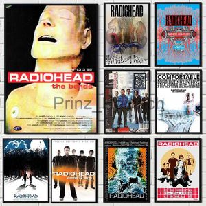 Bakgrundsbilder Rock Band Radiohead Music Art Poster Retro OK Computer Album Canvas Målar Väggbilder Heminredning för sovrumsfans gåva J230704