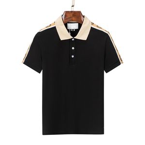 Gg camisa polo masculina casual de lapela de algodão moda italiana de alta qualidade preto, branco e vermelho cor de cesta M-3XL