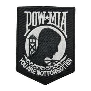 Leathers Pow Mia Embroidered Patch Heat sealed backing For Motorcycle Biker Jacket Iron On Sew On Patch 3 5 G0176 S317h
