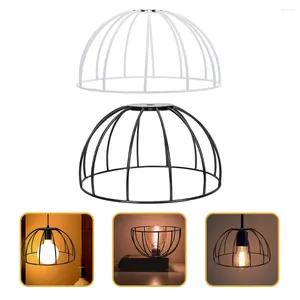 Chandeliers Lamp Shade Light Guard Wire Lampshade Pendant Chicken Bulbcage Chandelier Kit Holder Ring Bracket Metal Frame Cloche Harps Drum