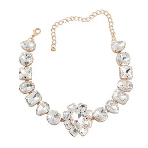 Nya glänsande stora strasskedja Halsband för kvinnor Bröllopstillbehör Mode Choker Halsband Smycken