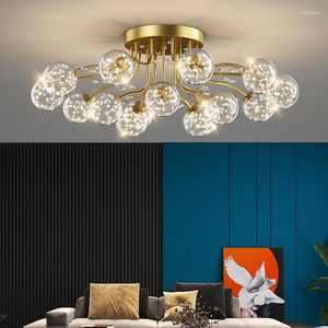 Deckenleuchten Nordic Wohnzimmer Schwarz Gold Lampe LED Milchweiß Glaskugel mit Kristall Dekor Küche Schlafzimmer Anhänger