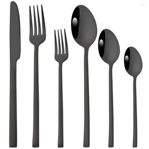 Servis set 6st Western servis set högkvalitativt rostfritt stål Bestick gaffel Tesked Kniv Spegel Kök Bestick