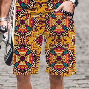 Erkekler şort plaj pantolon 3d baskılı spor retro etnik koleksiyon desen erkek ve erkek sevenler sokak boş zaman giyim 230703