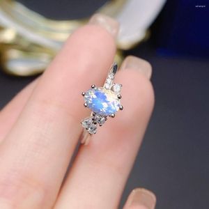 クラスター リング ヴィンテージ ムーンストーン 婚約指輪 スターリング シルバー 925 ナチュラル 女性用 ギフト用の約束