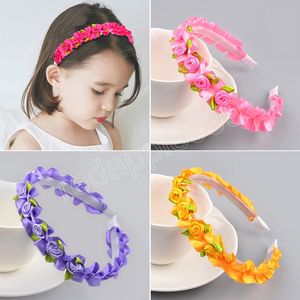 Mädchen Haarschmuck Blumen Stirnband Garn Form Kranz Kopfschmuck Kinder Haarband Haarband Kopfbedeckung Zubehör