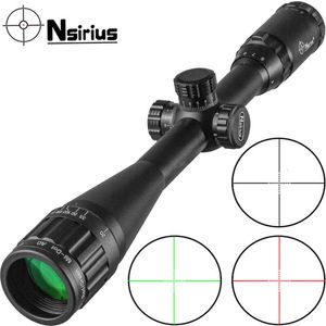 NSIRIUS 4-16X40AOE Optics Red Green Illuminated Mil Dot Rifle Scope Precision Hunting Scope Air Rifle Scope With Cover Mount